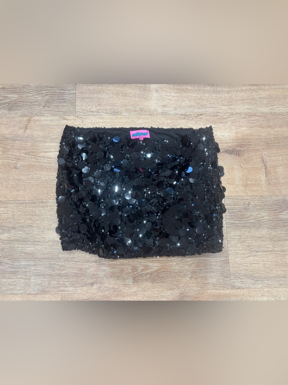 Edikted Black Sequin Mini Skirt
